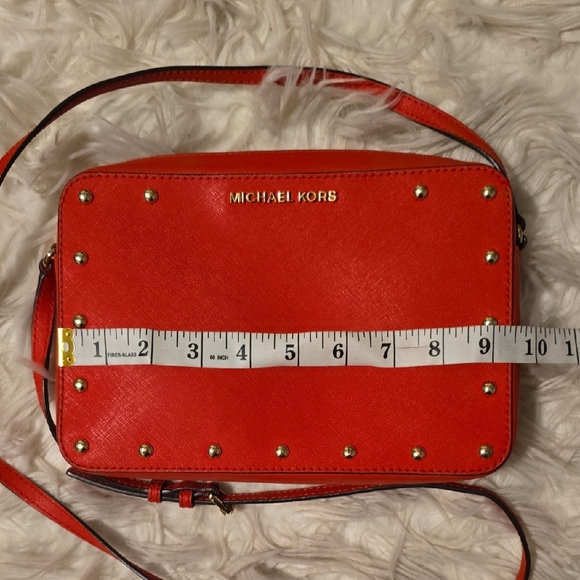 Authentic Michael Kors Studded Red Crossbody Bag - Picture 3 of 8